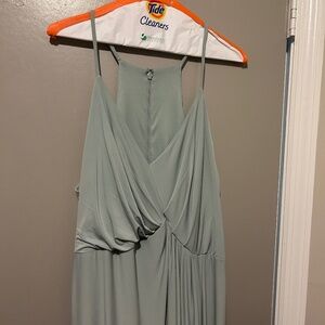Bridesmaid dress from David’s Bridal Dusty Sage